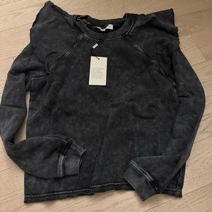 NWT Something Navy Ruffle Sweatshirt
